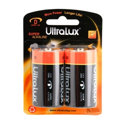 LR20 ULTRALUX блистер 2бр. Супер алкална батерия D (LR20) цена за блистер 2бр